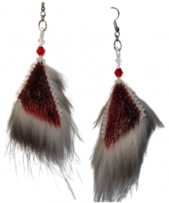 Little Red Sealskin Silve Fox Earrings_Taalrumiq_Christina King_01