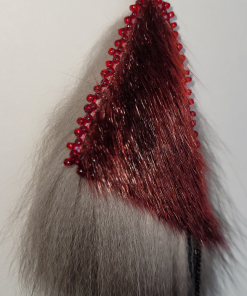 Red Sealskin Silver Fox Dangles Earrings_Taalrumiq_Christina King_03