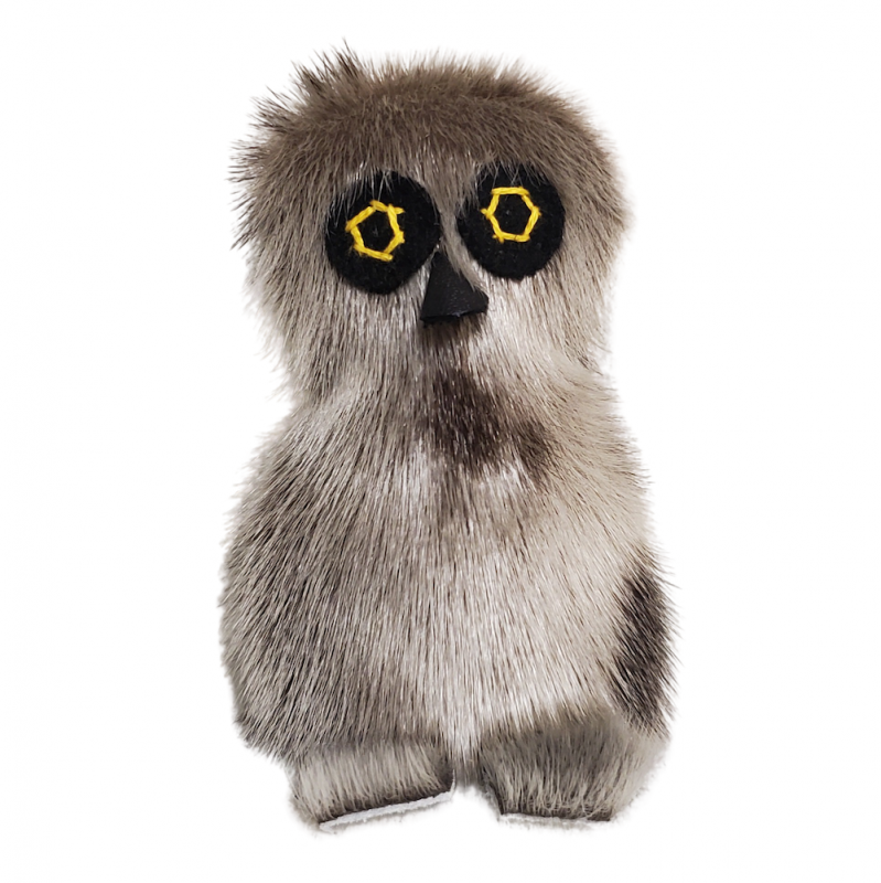 (SOLD)Seal Fur Ookpik (Little Snowy Owl) Proudly Indigenous Crafts & Designs