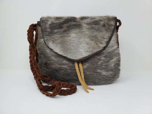 Natural ring sealskin satchel purse - Image 4
