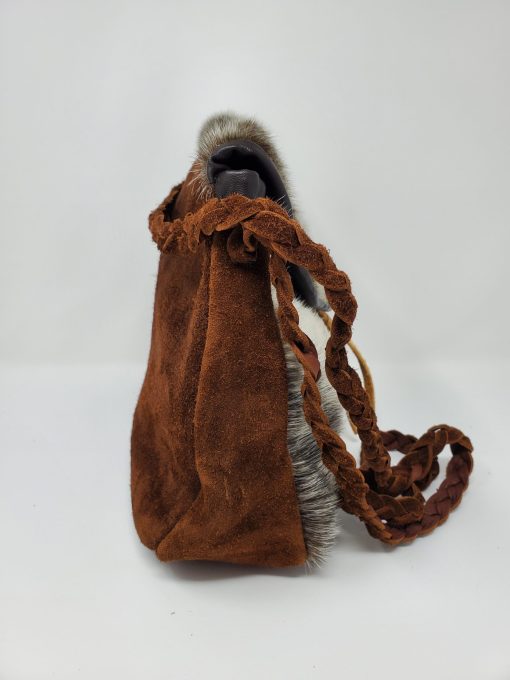Natural ring sealskin satchel purse - Image 3