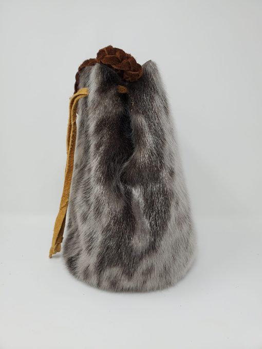 Sealskin pouch purse with tanned moosehide tie - Image 3