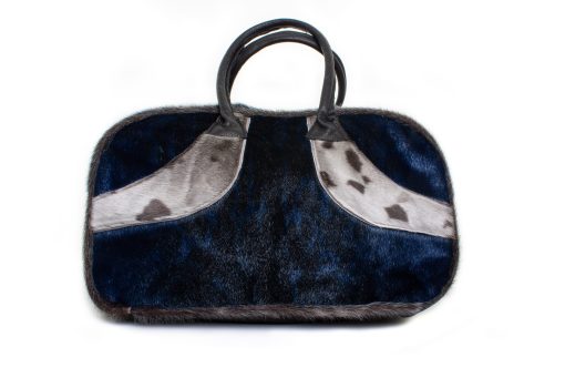 Blue Seal Bag with Seal Designs And Black Bison Handles - Image 2