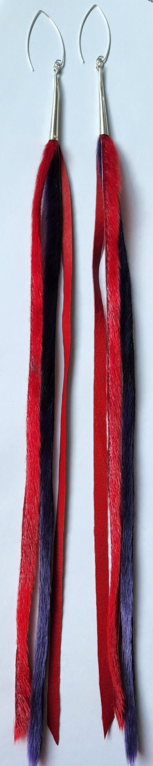 Red And Purple Sealskin Dangles - Image 2