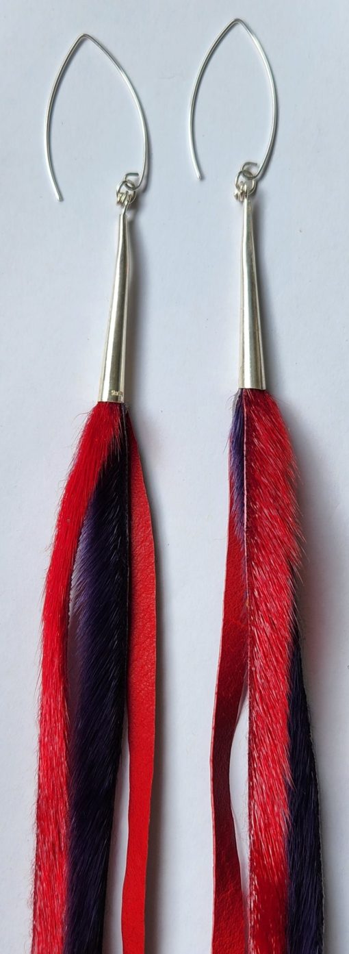 Red And Purple Sealskin Dangles - Image 3