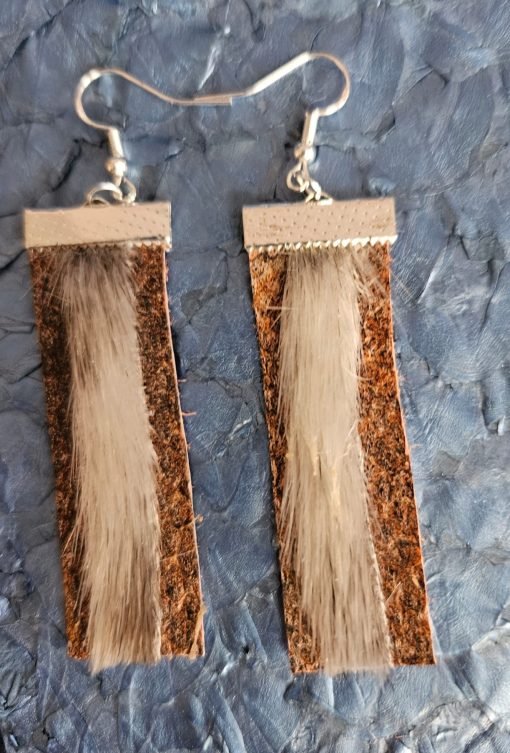 Sea Earrings: Seal and Fish Skin (Brown) - Image 2