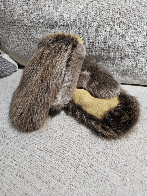Men's Blonde Beaver Mittens - Image 4