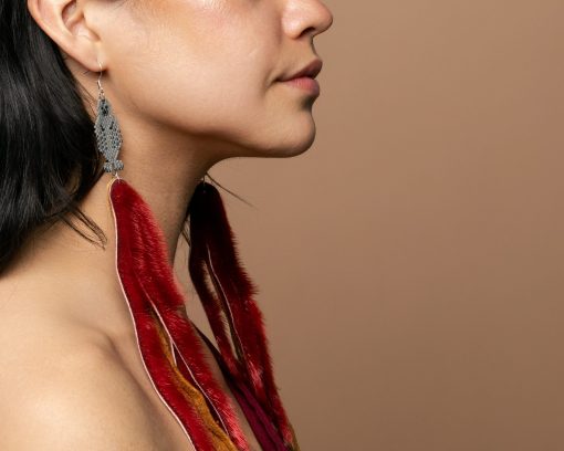 Beaded Sealskin Earrings - Image 9