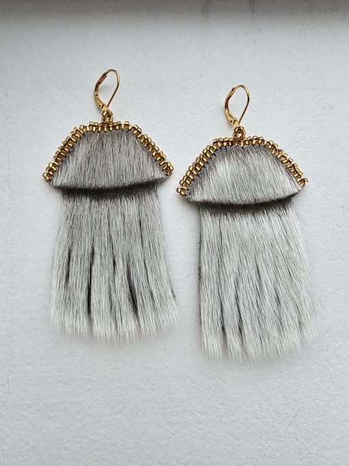 Uluit Earrings - Short Light Sealskin - Image 4