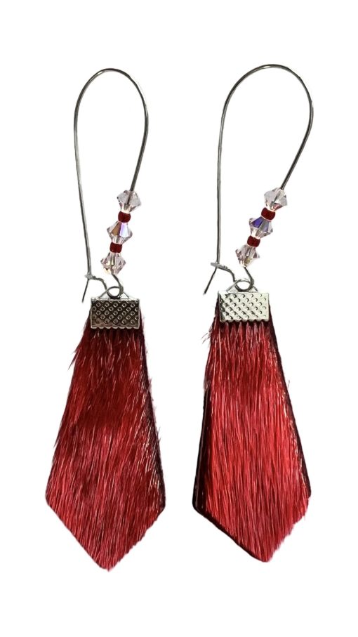 Red Sealskin Earrings (8.2 cm) - Image 5