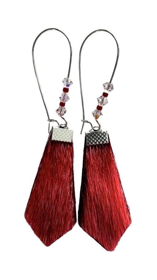 Red Sealskin Earrings (8.2 cm) - Image 2
