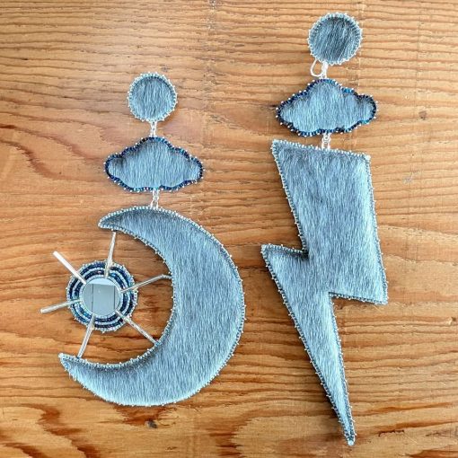Big and Boujee Natural Sealskin Earrings - Image 2