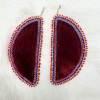 Half Moon – Full Moon Red Sealskin Earrings