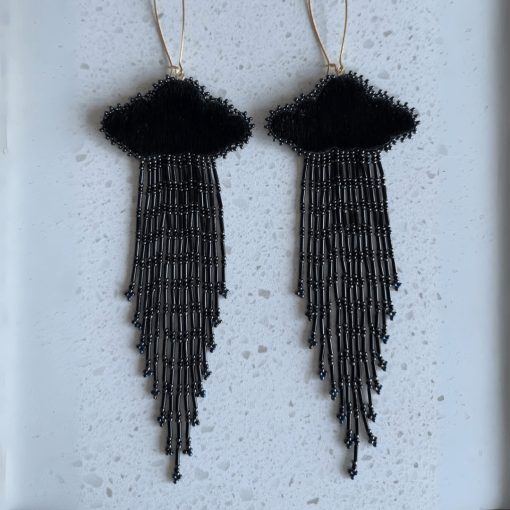 Goth Dreams: Black Sealskin Earrings