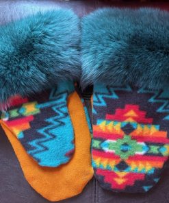 Green Fox Cuff Mittens