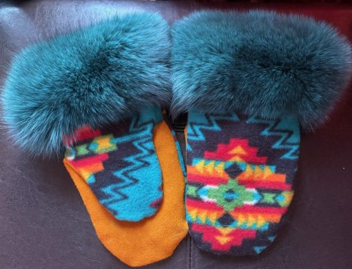 Green Fox Cuff Mittens
