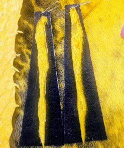 Yellow Dyed Sealskin & Bison Leather Earrings