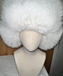 Alternative view of Harp Sealskin and Natural White Fox Fur Trapper Hat
