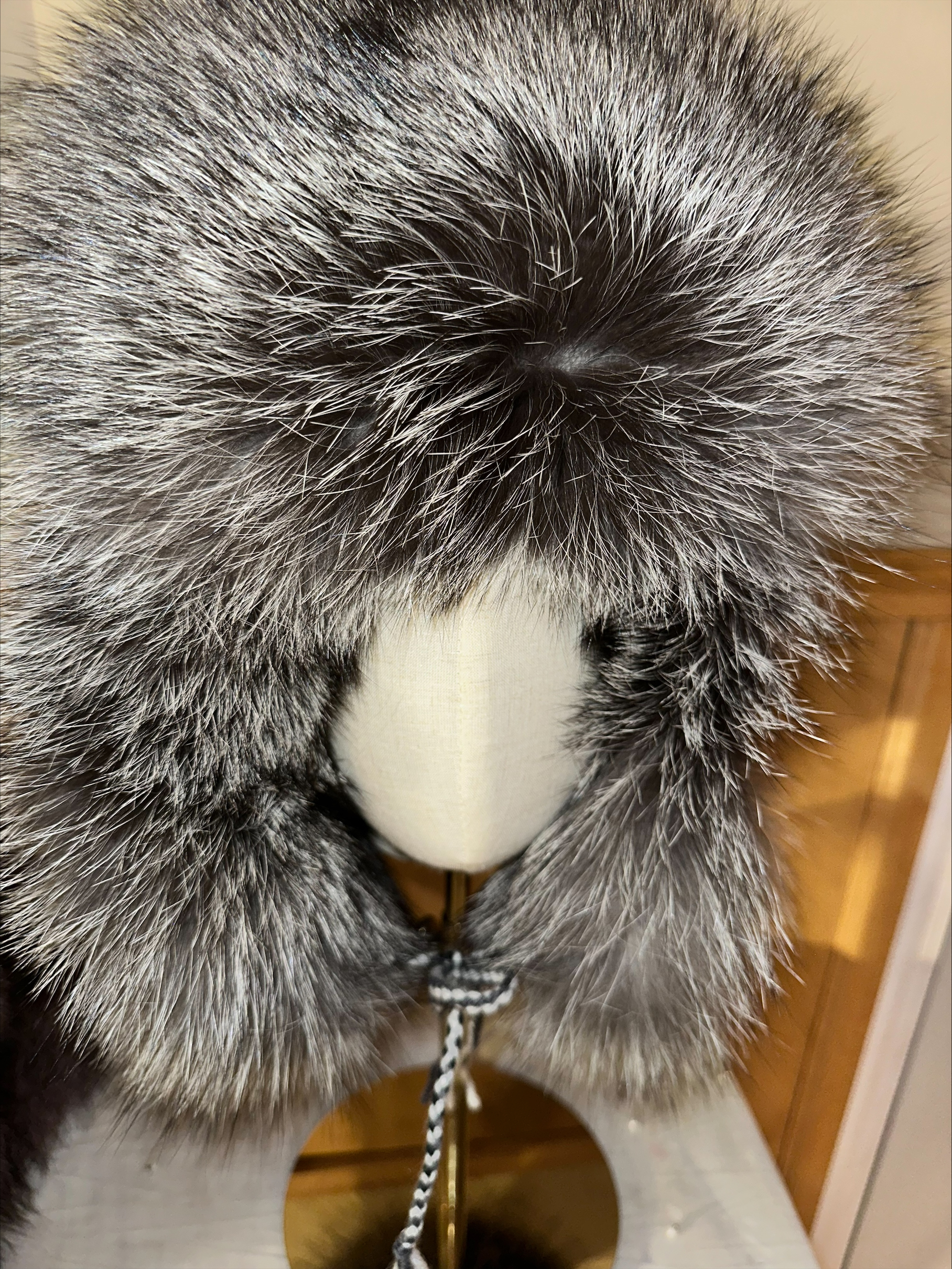 Harp Sealskin and Indigo Fox Fur Trapper Hat - Image 4