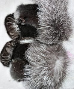 Alternative view of Harp Sealskin and Indigo Fox Fur Boxer Style Mitts