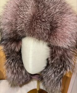 Harp Sealskin and Indigo Twilight Mauve Fox Fur Trapper Hat