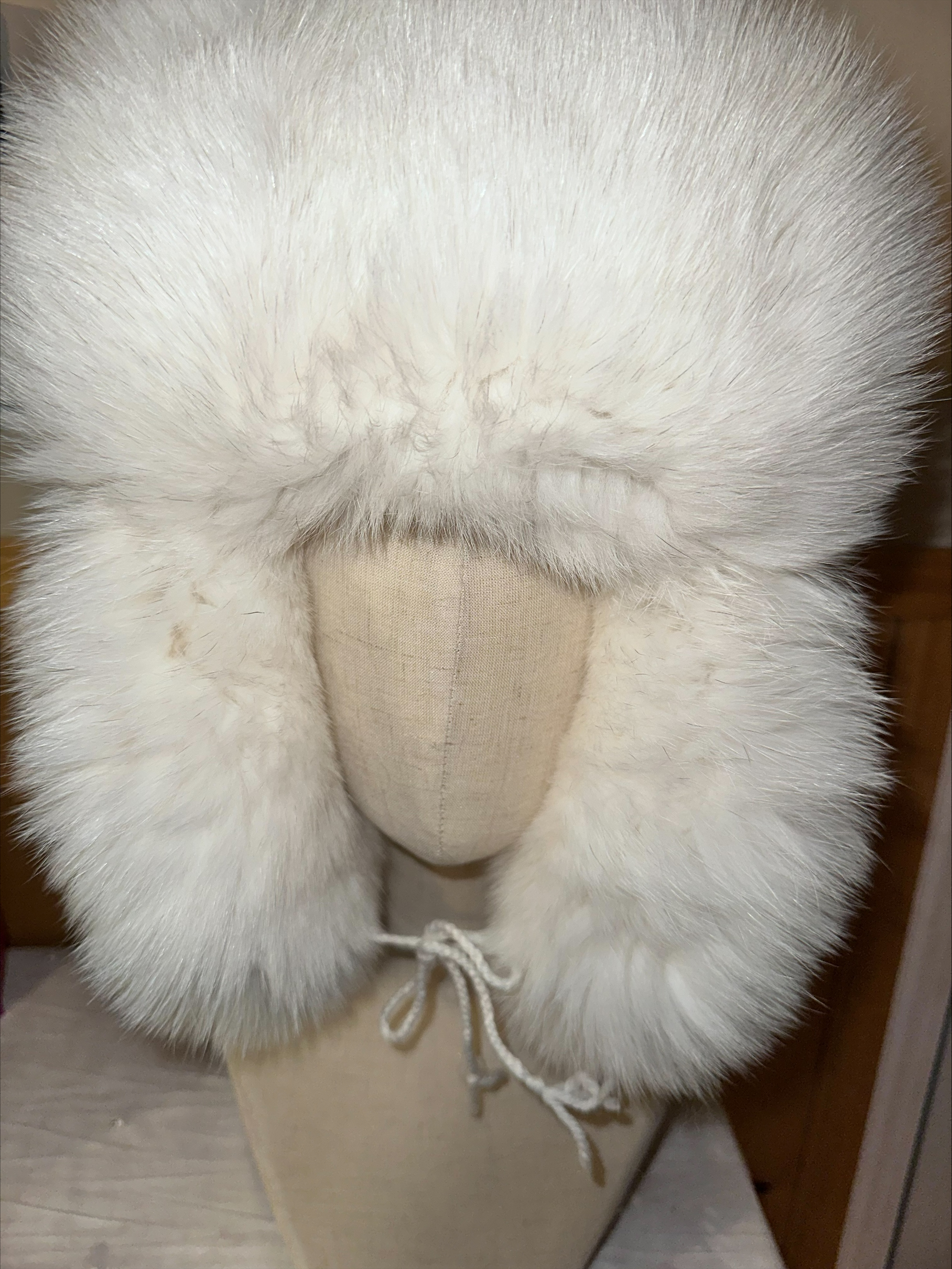 Harp Sealskin and Natural White Fox Fur Trapper Hat - Image 4