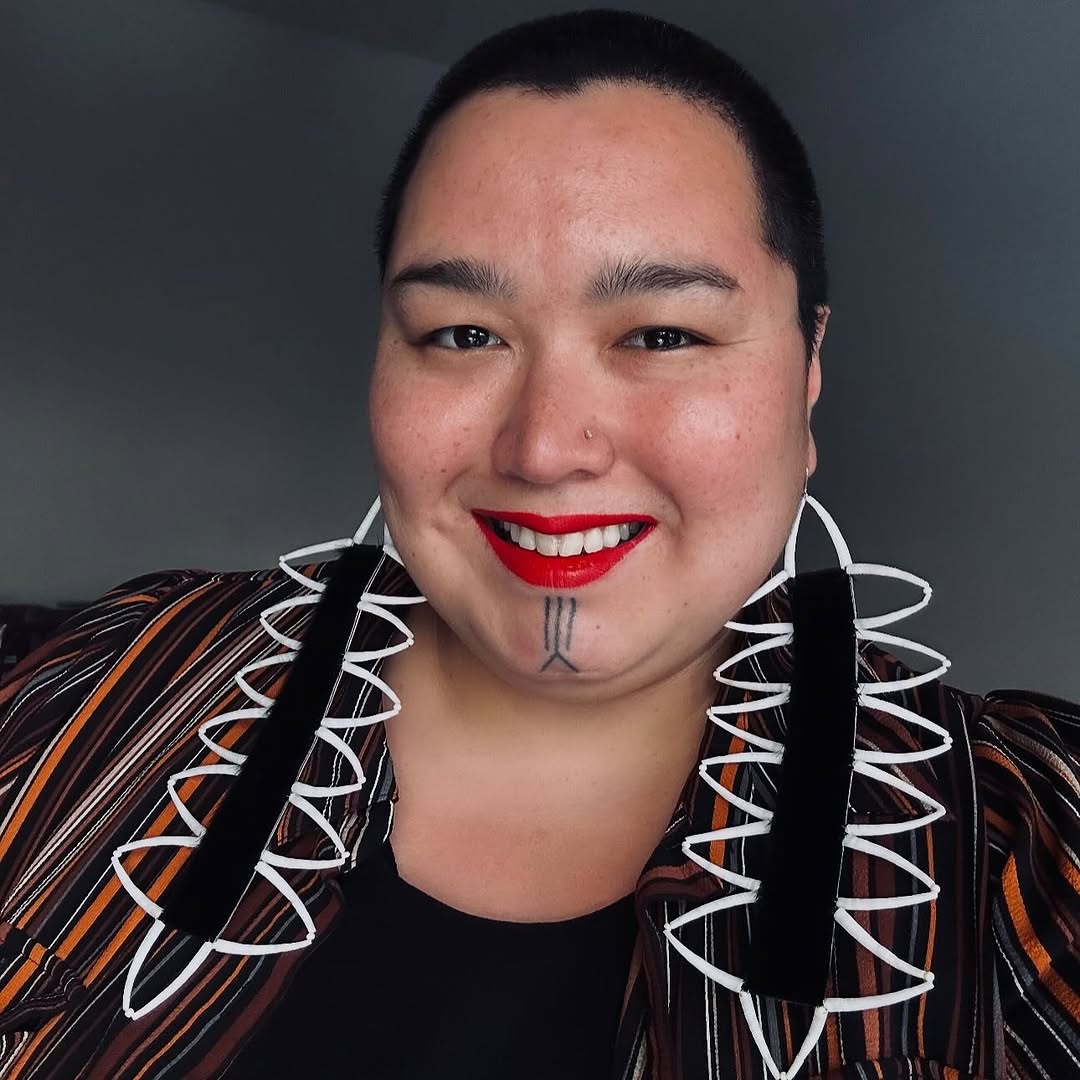 Black Seal Fur Earrings with Dentalium Shell