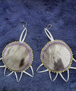 Lavender Sealskin Circle Earrings