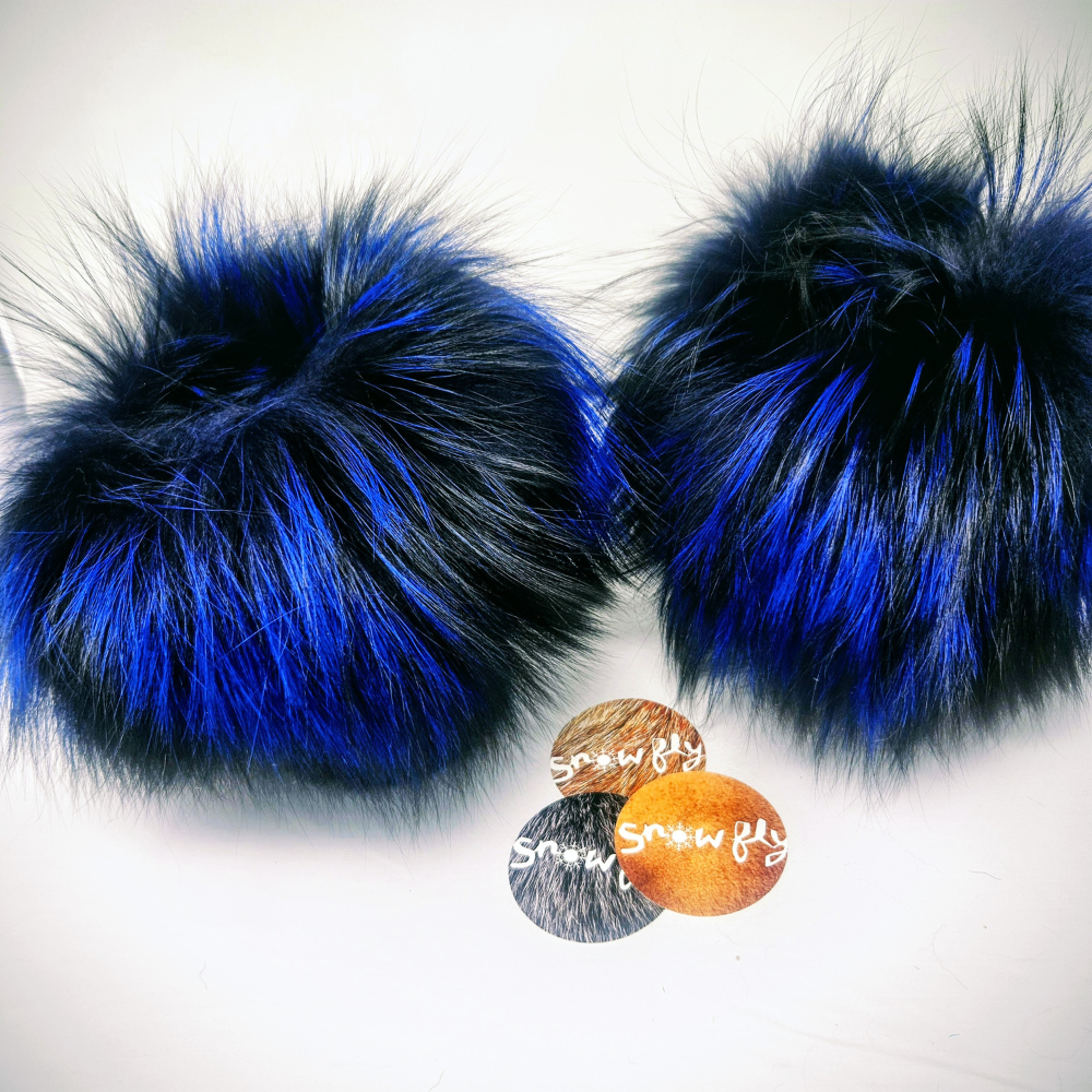 Electric Blue Sealskin Wrist Warmers - Image 2