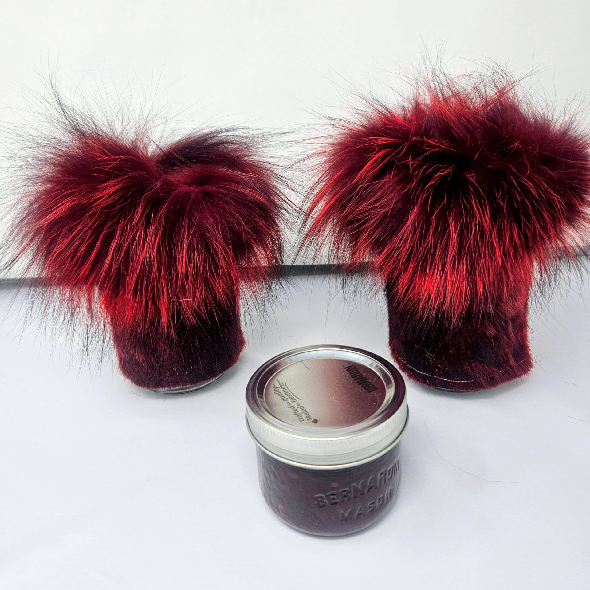 Red Sealskin Wrist Warmers