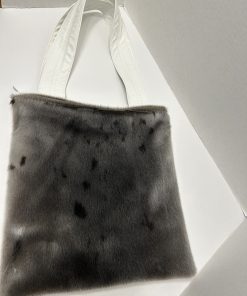 Sealskin Front & White Leather Back Tote Bag (Made to Order)