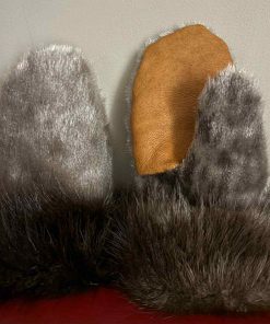 Sliver Harbour Sealskin and Beaver Fur Trim Mitts
