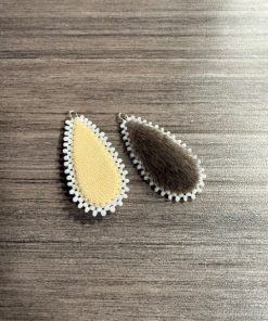 Harp Sealskin & Muskox Leather Earrings
