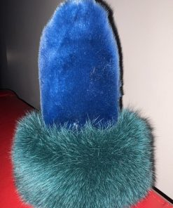 Alternative view of Blue Dyed Sealskin Mitts