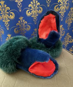 Blue Dyed Sealskin Mitts