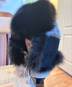 Alternative view of Ringed Sealskin and Black Hide Trapper's Hat