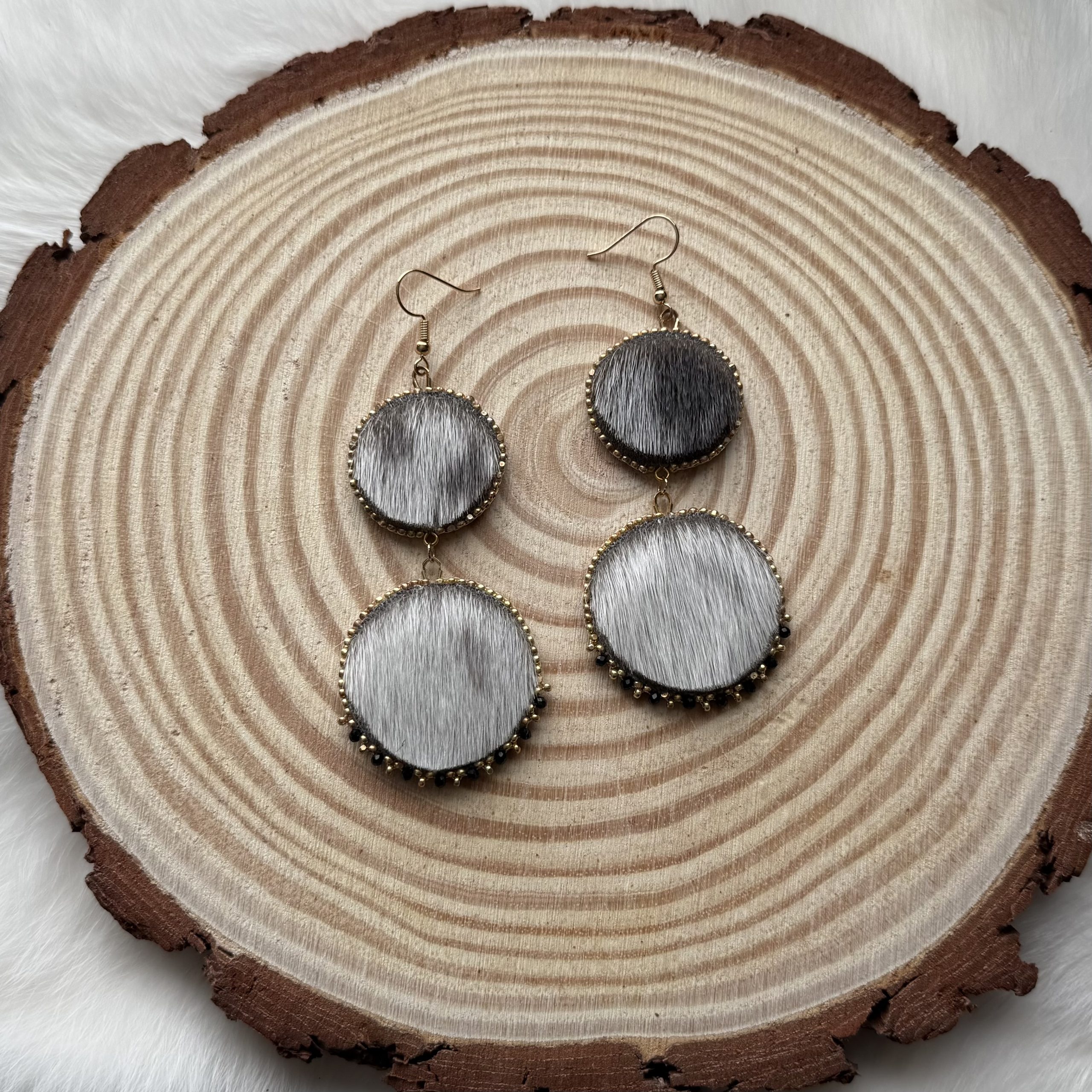 2-Tier Sealskin Earrings