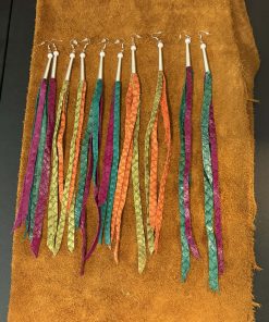 Long Fish leather earrings