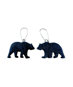 Blue Sealskin Polar Bear Earrings