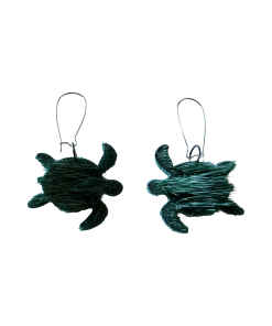 Green Sealskin Turtle Earrings