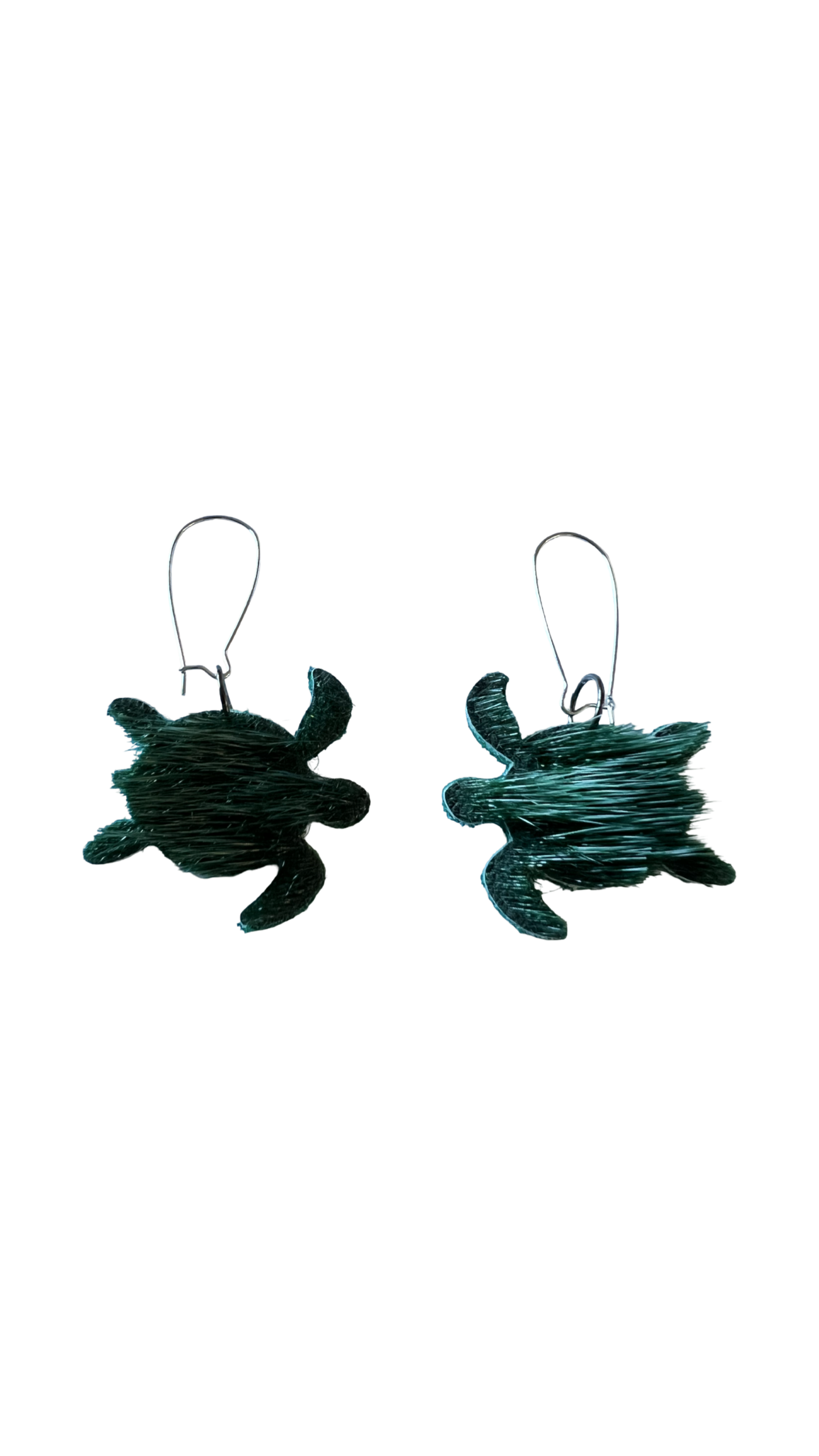 Green Sealskin Turtle Earrings
