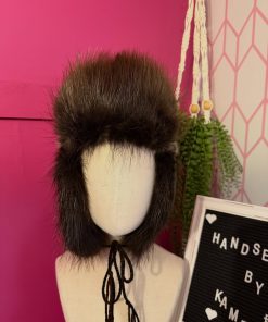 Natural Beaver & Harp Sealskin Trapper Hat (Made to order) - Image 5