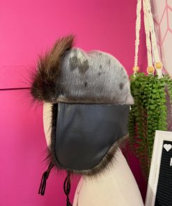 Natural Beaver & Harp Sealskin Trapper Hat (Made to order)