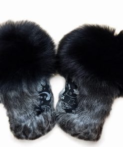 Alternative view of Ringed Sealskin & Printed Leather Mittens (Available)