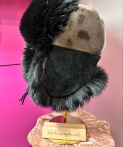 Harp Sealskin and Black Hide Trapper's Hat (Made to Order)